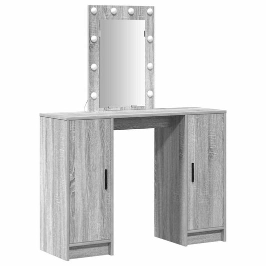 Schminktisch mit Speicher Grau 102 x 33 x 135 cm Holzwerkstoff