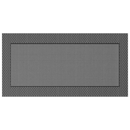 Outdoor Teppich ARAKIL Schwarz und Grau 250 x 500 cm PP