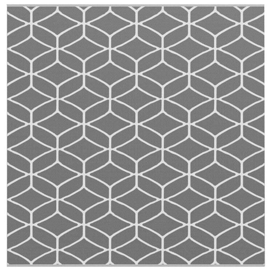 Outdoor Teppich ARAKIL Grau und Weiß 300 x 300 cm PP