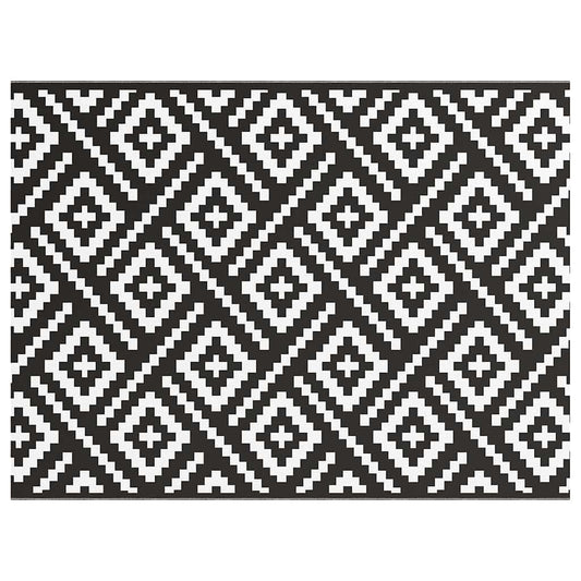 Outdoor Teppich ARAKIL Weiß und Schwarz 300 x 400 cm PP