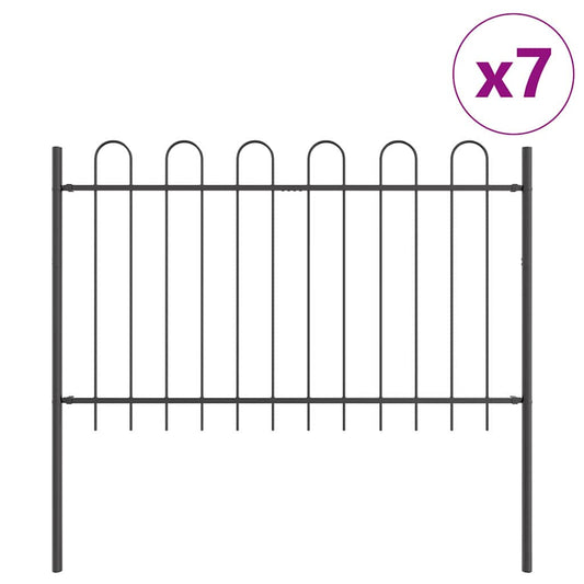 Gartenzaun Grau 11.9 x 1 m Pulverbeschichteter Stahl