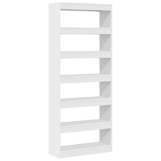 Bücherregal mit Regal Weiß 80 x 30 x 198 cm Holzwerkstoff