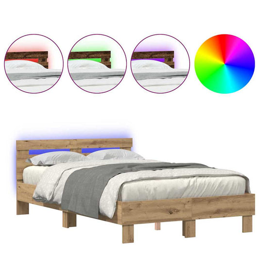 Bettgestell Artisan-Eiche 120 x 200 cm Holzwerkstoff