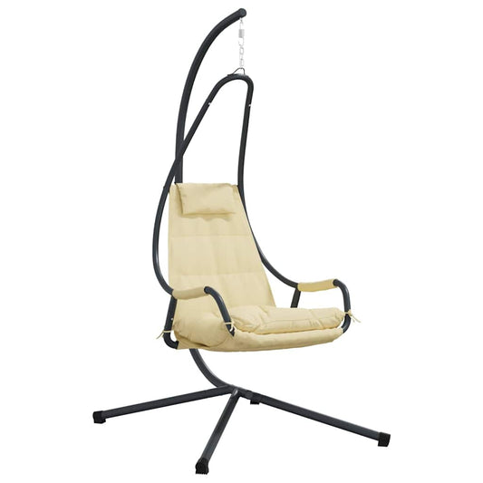 Hängendes Ei-Stuhl Beige 94 x 107 x 196,5 cm Stahl