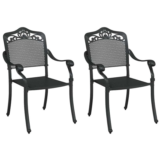 Gartenstuhl 2 pcs Schwarz 55 x 56,5 x 91cm Aluminium
