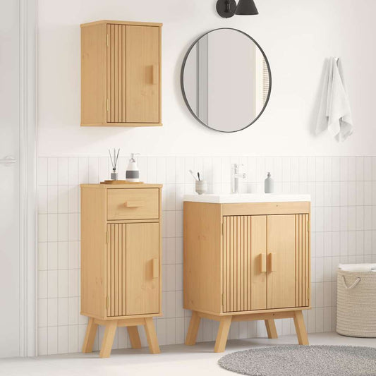 Badezimmermöbelset mit Speicher 3 pcs Braun 114 x 43 x 73.5 cm