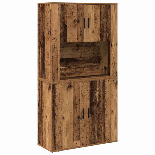 Highboard Altholz 80 x 33 x 150 cm Holzwerkstoff
