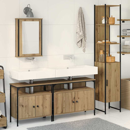 Badezimmermöbel Set 4 pcs Artisan-Eiche 33 x 33 x 185.5 cm