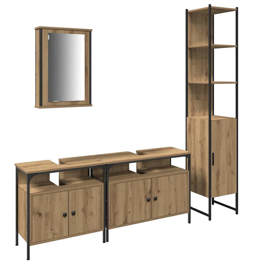 Badezimmermöbel Set 4 pcs Artisan-Eiche 33 x 33 x 185.5 cm