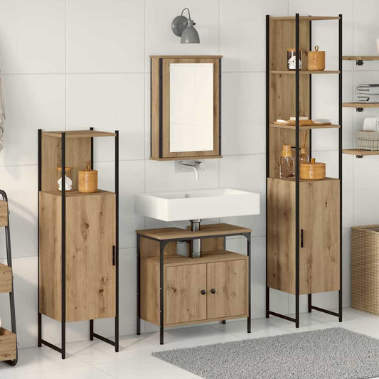 Badezimmermöbel Set 4 pcs Artisan-Eiche 33 x 33 x 185.5 cm
