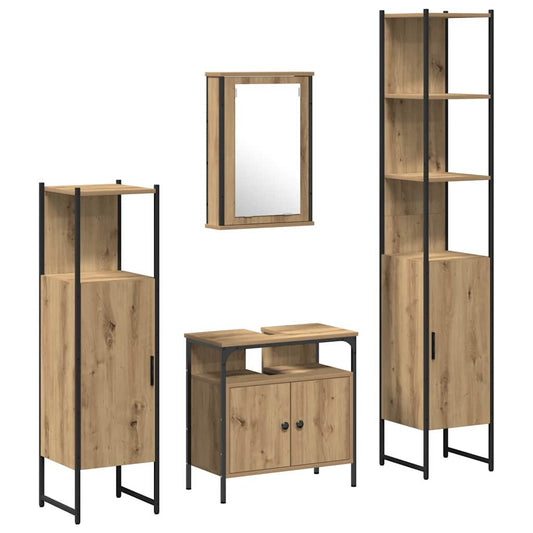 Badezimmermöbel Set 4 pcs Artisan-Eiche 33 x 33 x 185.5 cm