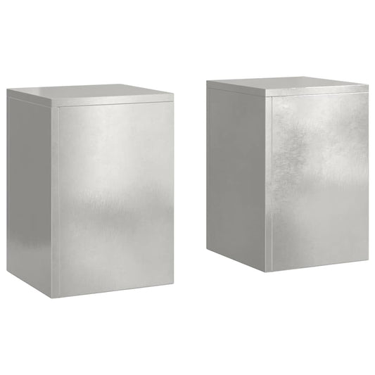 Pflanzenständer 2 pcs Silber 24 x 24 x 35 cm Edelstahl