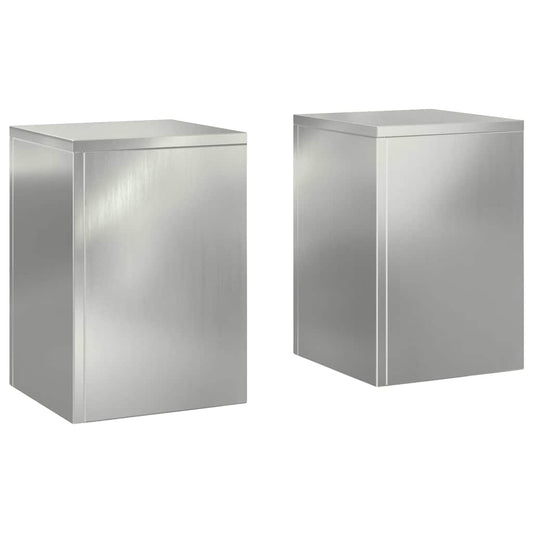 Pflanzenständer 2 pcs Silber 24 x 24 x 35 cm Verzinkter Stahl
