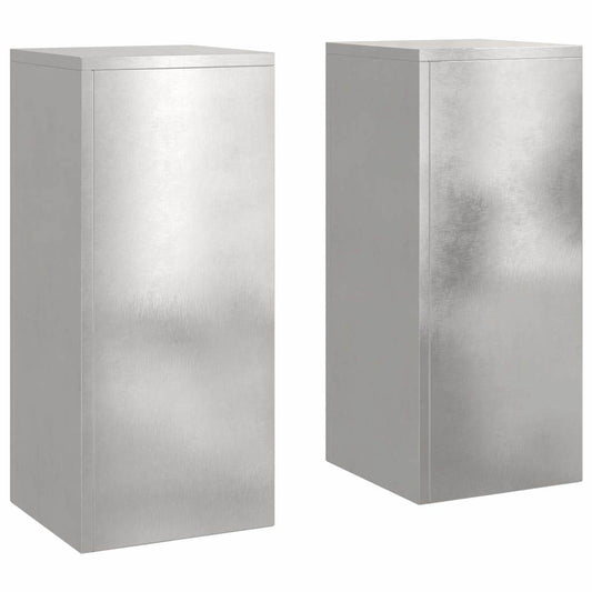 Pflanzenständer 2 pcs Silber 24 x 24 x 55 cm Edelstahl