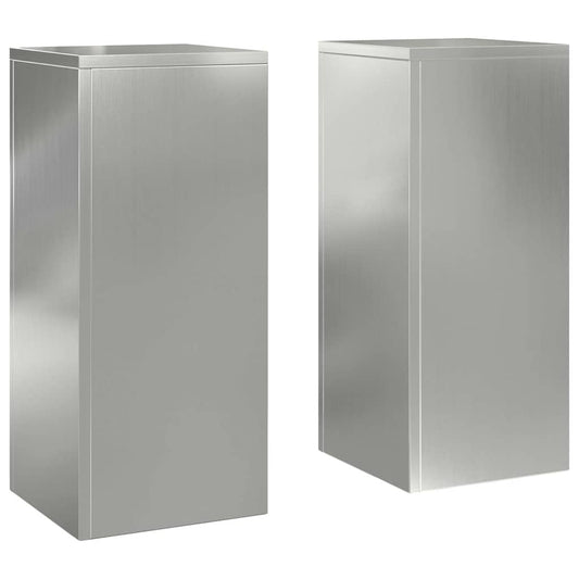 Pflanzenständer 2 pcs Silber 24 x 24 x 55 cm Verzinkter Stahl