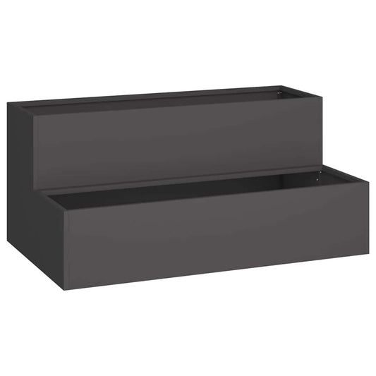 Gartenblumentopf Schwarz 100 x 60 x 45 cm Stahl