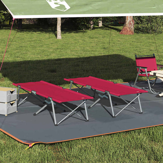 Klapp Schlafbett fürs Camping 2 pcs Rot 62 x 194 x 42 cm