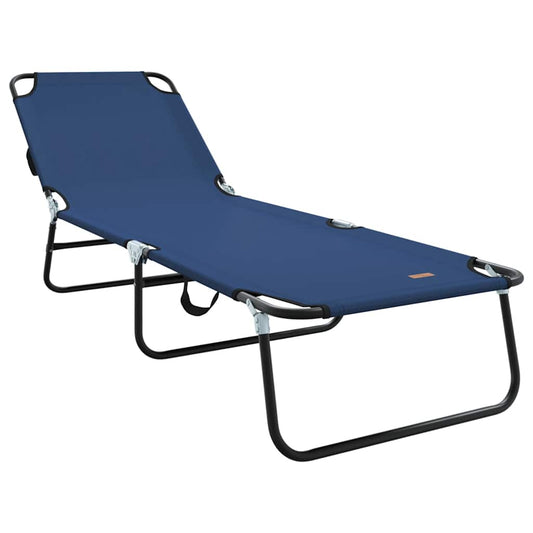 Klappbare Sonnenliege 1-Person Blau 56 x 189 x 87cm Stoff
