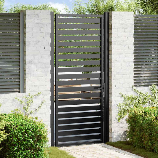 Gartentor Abschließbar Schwarz 100x200 cm Aluminium