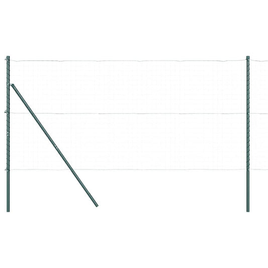 Zaunpfosten 13 pcs Grün Ø32mm 150 cm Verzinkter Stahl