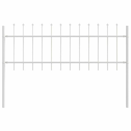 Gartenzaun Weiß 1.7 x 0.6 m Pulverbeschichteter Stahl