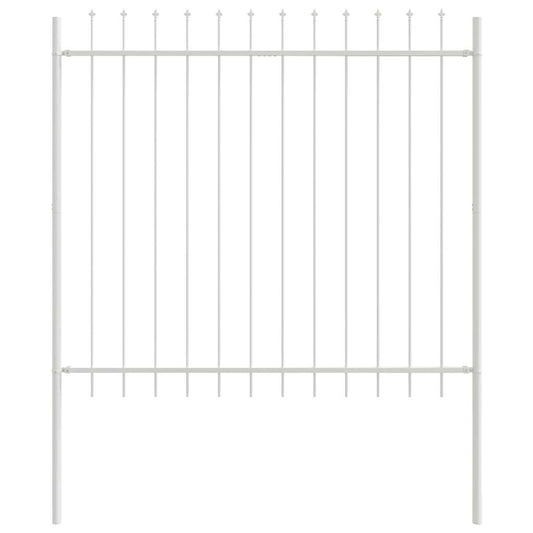 Gartenzaun Weiß 1,7 x 1,5 m Pulverbeschichteter Stahl
