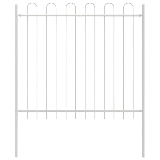 Gartenzaun Weiß 1,7 x 1,5 m Pulverbeschichteter Stahl