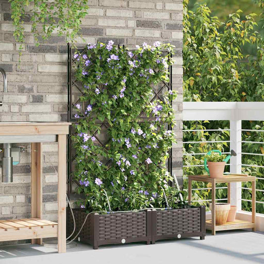 Gartenpflanzer Braun 80 x 40 x 126 cm Stahl
