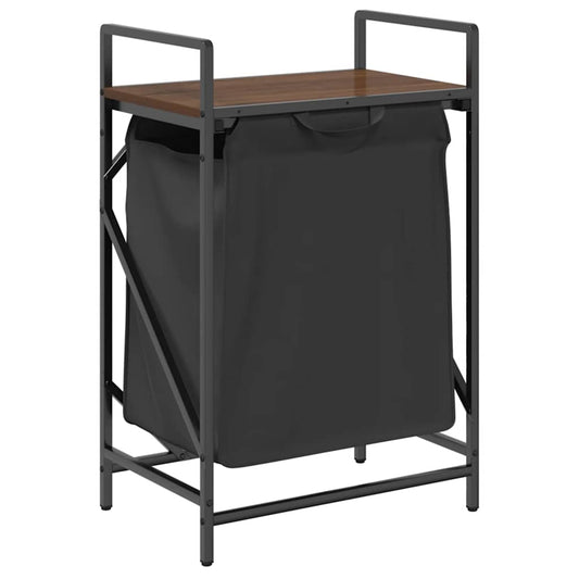 Wäschekorb 1 Fach mit Ablage Braun Eichen-Optik