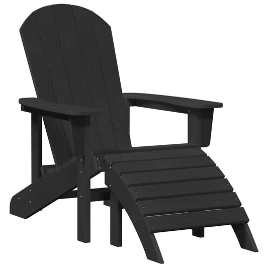 Adirondack-Stuhl mit Kissen Schwarz 74 x 82 x 92 cm HDPE
