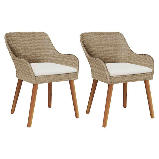 Gartenstuhl 2 pcs Beige 55 x 62,5 x 82 cm Poly-Rattan
