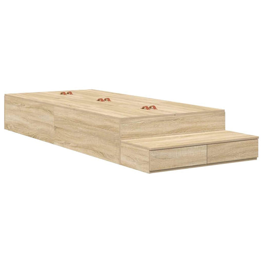Aufbewahrungsbettgestell Sonoma-Eiche 80 cm Holzwerkstoff