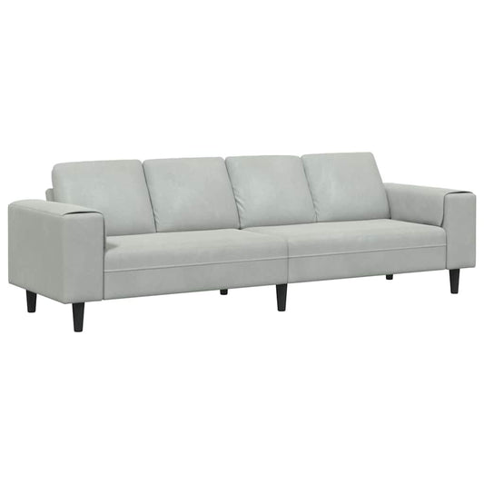 Sofa Set Hellgrau Samt