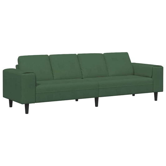 Stoffsofa mit Kissen Dunkelgrün 208 cm Cordstoff