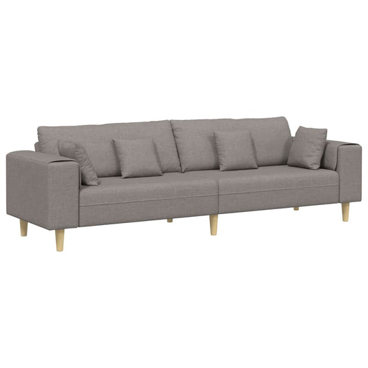 Stoffsofa mit Kissen Taupe 208 cm Stoff