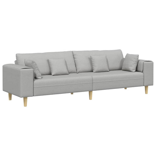 Stoffsofa mit Kissen Wolken-Grau 208 cm Stoff