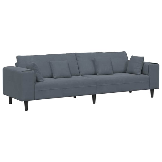 Samt Sofa mit Kissen Dunkelgrau 208 cm Samt