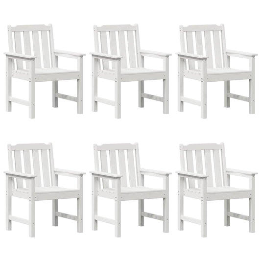 Garten-Essstuhl 6 pcs Weiß 65,5 x 55,5 x 88 cm Plastik