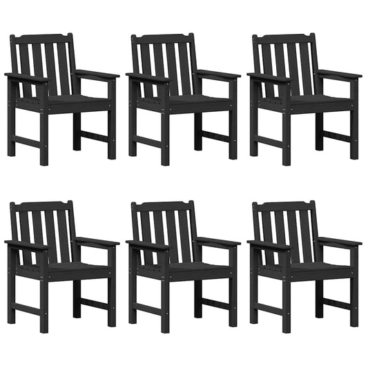Garten-Essstuhl 6 pcs Schwarz 65,5 x 55,5 x 88 cm Plastik