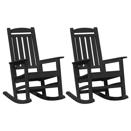 Schaukelstuhl für den Garten 2 pcs Schwarz 70 x 92 x 108cm