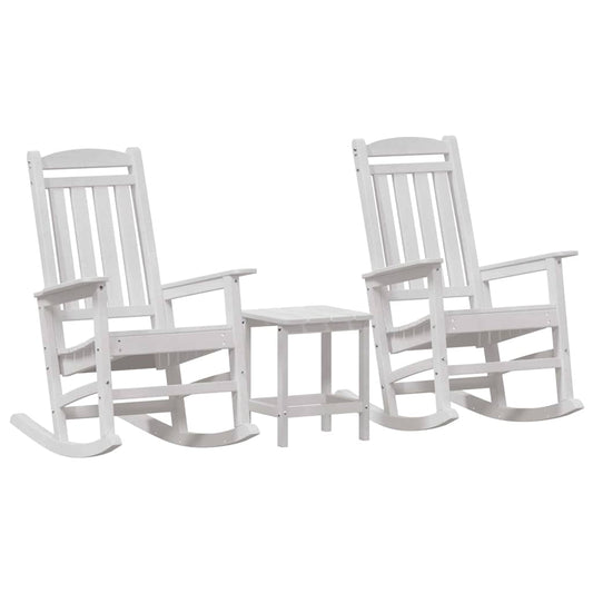 Schaukelstuhl für den Garten 3 pcs Weiß 38 x 38 x 46cm Plastik