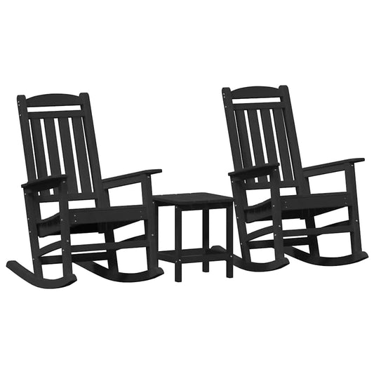 Schaukelstuhl für den Garten 3 pcs Schwarz 38 x 38 x 46cm