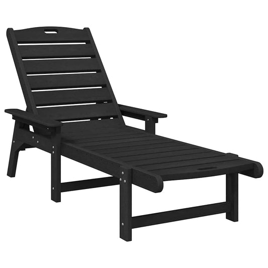 Garten Lounge Möbel 2 pcs Schwarz 53 x 195.5 x 30cm Polyethylen
