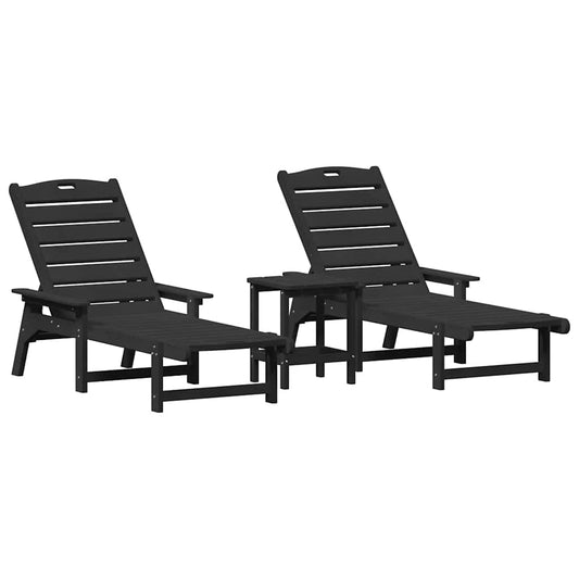 Garten Lounge Möbel 3 pcs Schwarz 38 x 38 x 46cm Polyethylen