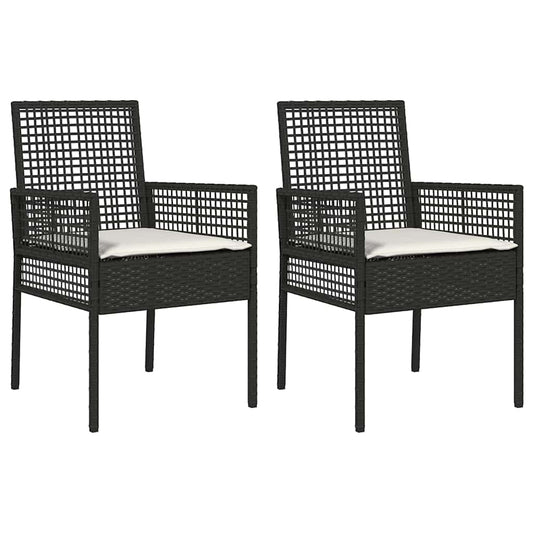 Gartenstuhl 2 pcs Schwarz 53 x 60 x 85 cm Poly-Rattan