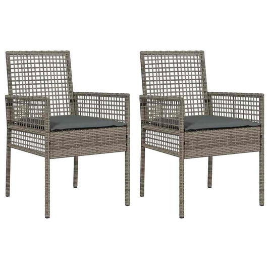 Gartenstuhl 2 pcs Grau 53 x 60 x 85 cm Poly-Rattan