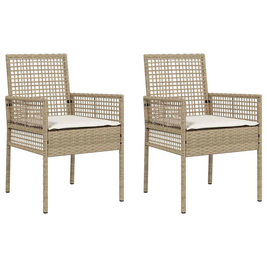Gartenstuhl 2 pcs Beige 53 x 60 x 85 cm Poly-Rattan