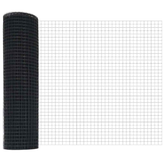 Geschweißter Drahtzaun Grau 0.4 x 50 m Stahl