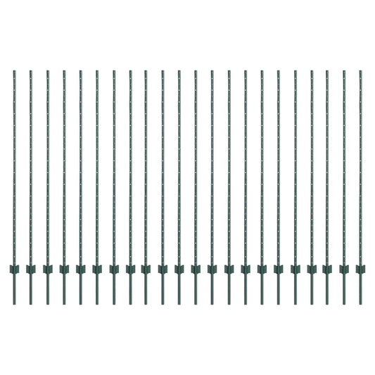 Zaunpfosten 22 pcs Grün 200 cm Stahl