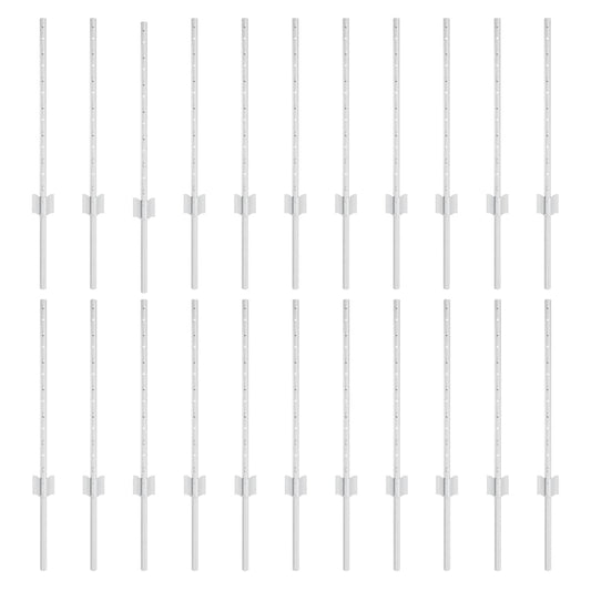 Zaunpfosten 22 pcs Silber 100 cm Stahl